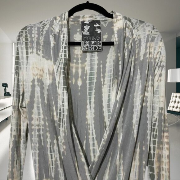 Young Fabulous & Broke Tie Dye Drop Waist Dress - Size Small - Plunging Neckline - Picture 4 of 14